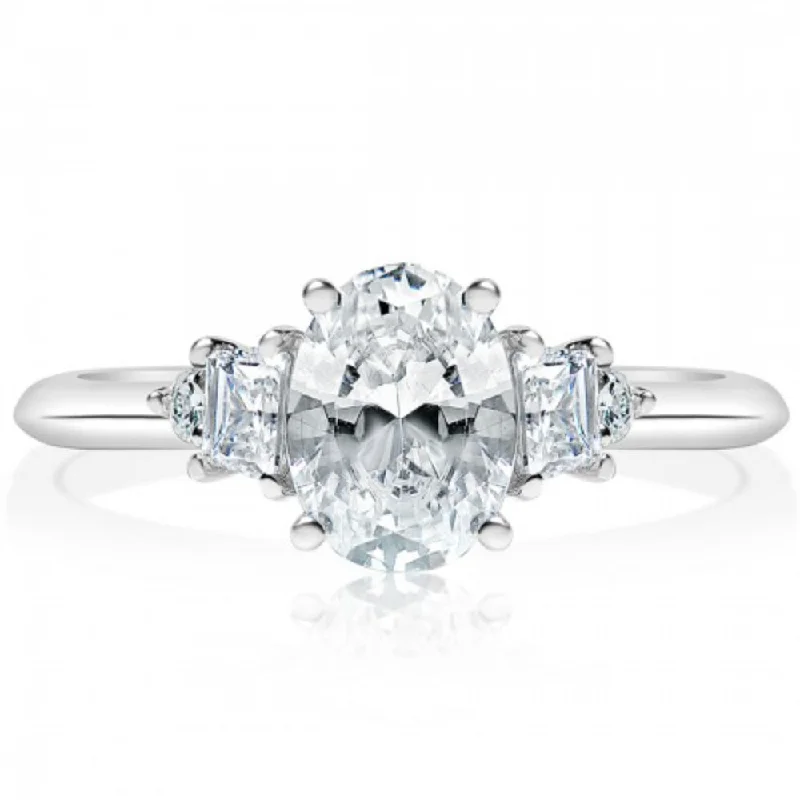 14w Oval Fancy Cluster Engagement Ring