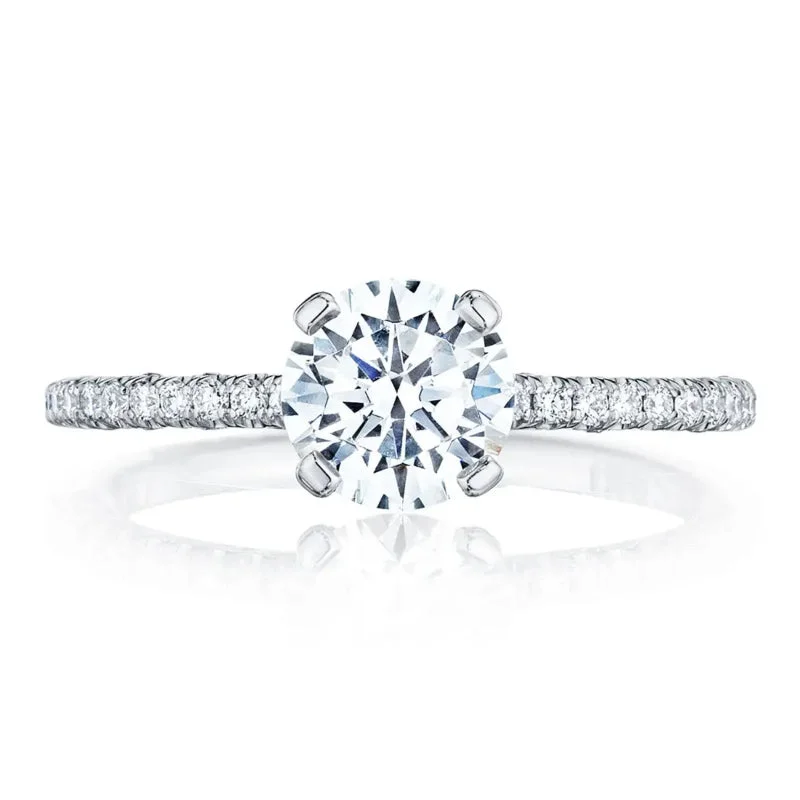 Tacori Petite Crescent 18kw Round Solitaire Engagement Ring