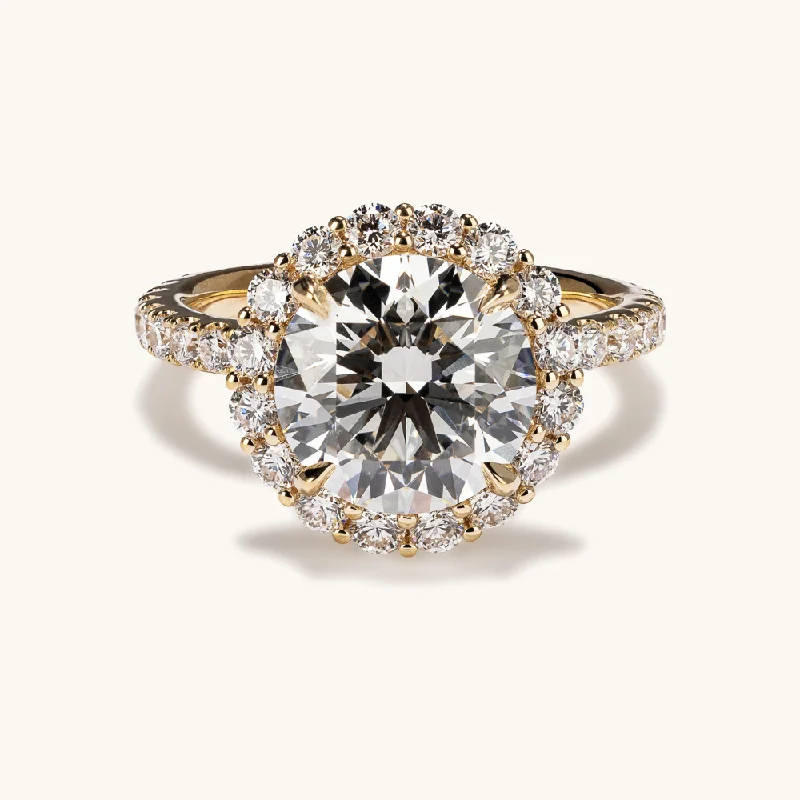 4.07 Round Lab Diamond Engagement Ring