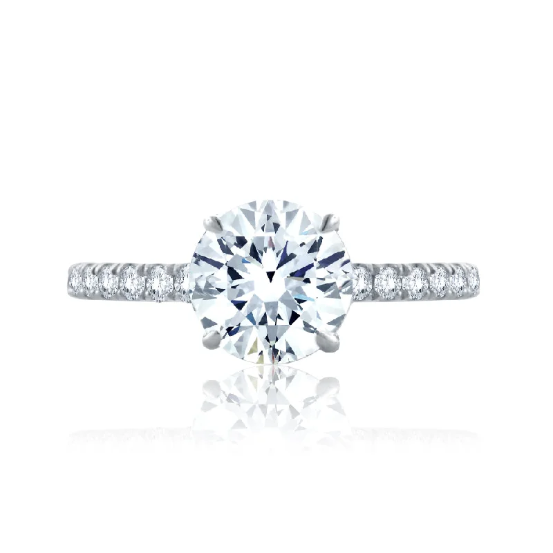 A. JAFFE Statement Round Quilted Engagement Ring