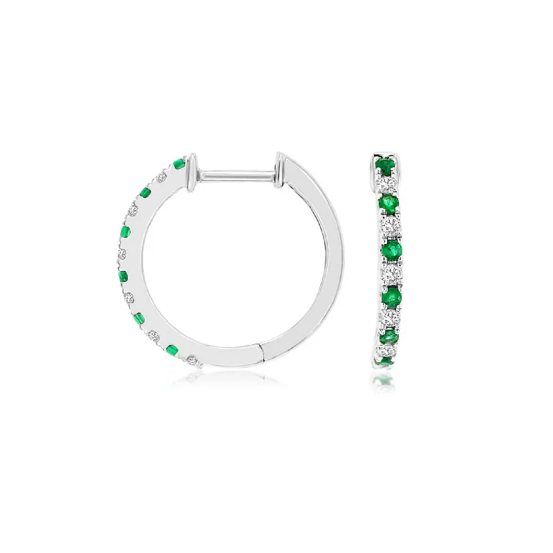 Emerald & Diamond Hoops