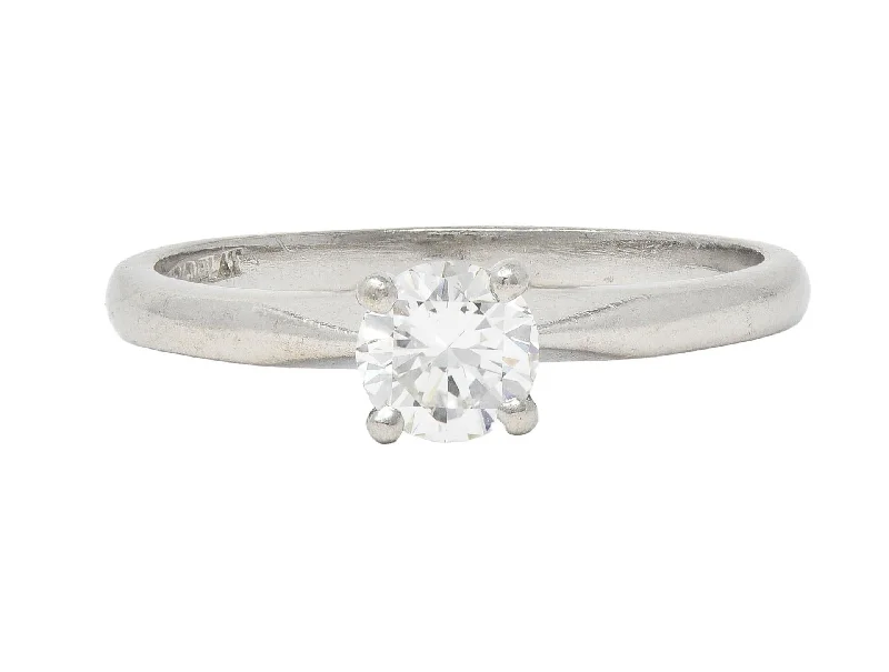 Bailey Banks & Biddle Mid-Century 0.45 CTW Platinum Vintage Solitaire Engagement Ring