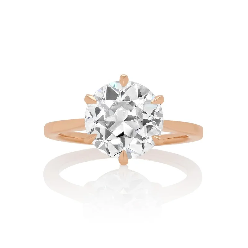 Bunny Old European cut Diamond Engagement Ring in 18K Rose Gold