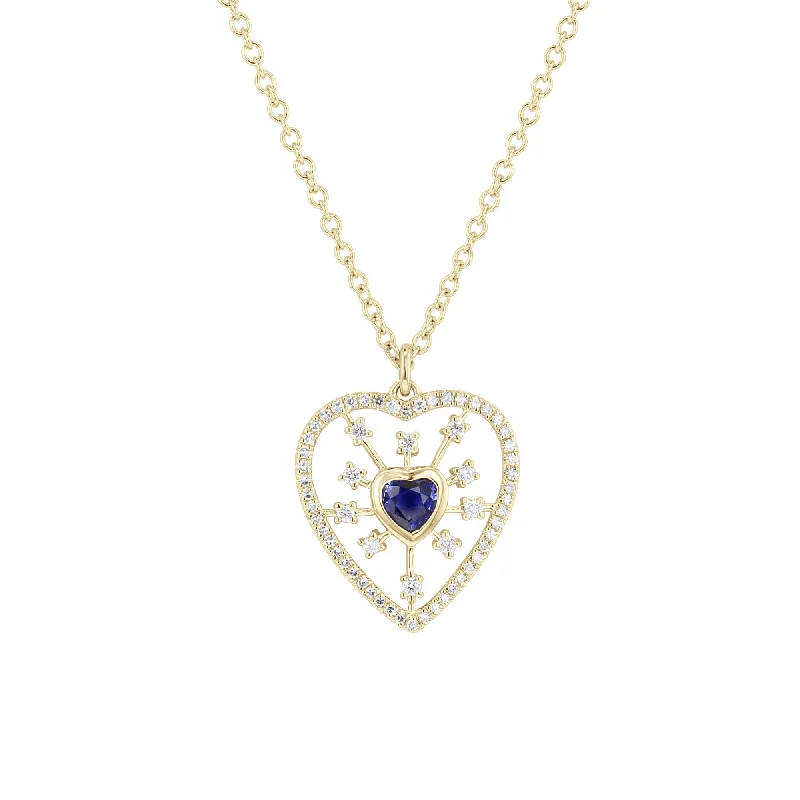 Burst of Love Sapphire and Diamond Necklace