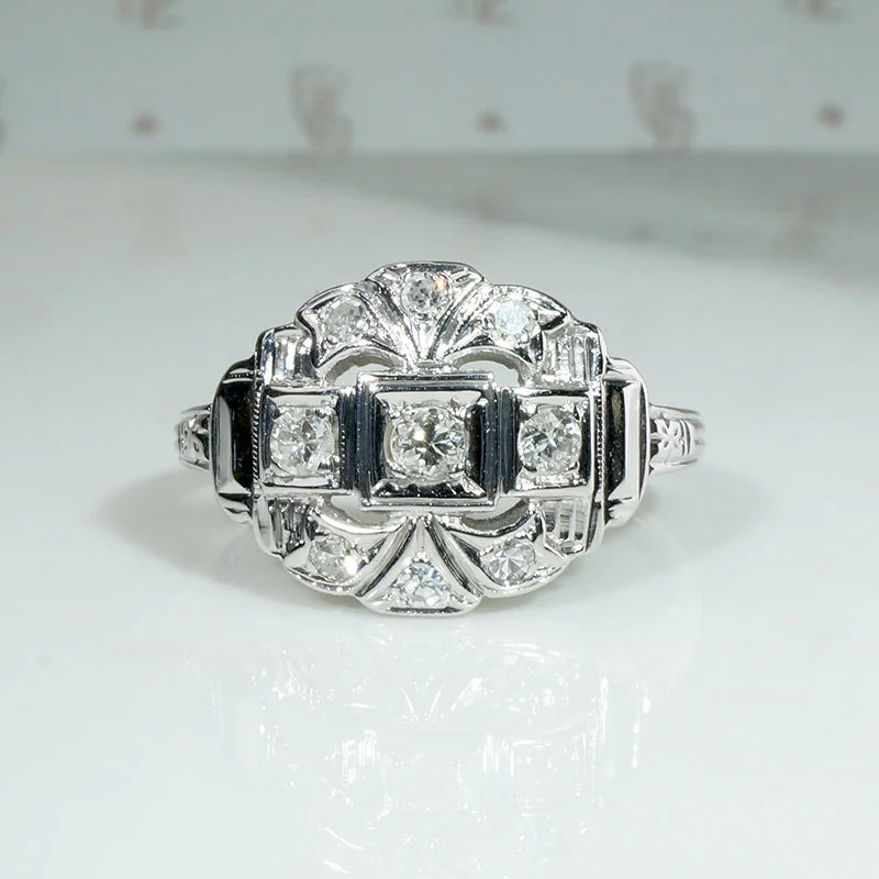 Darling Diamond & White Gold Deco Ring