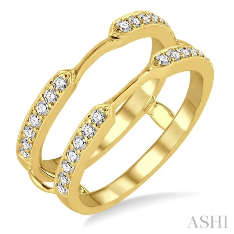 1/3 Ctw Round Cut Diamond Insert Ring in 14K Yellow Gold