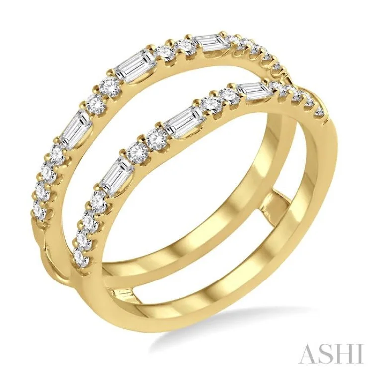 1/2 Ctw Round Cut Diamond Insert Ring in 14K Yellow Gold