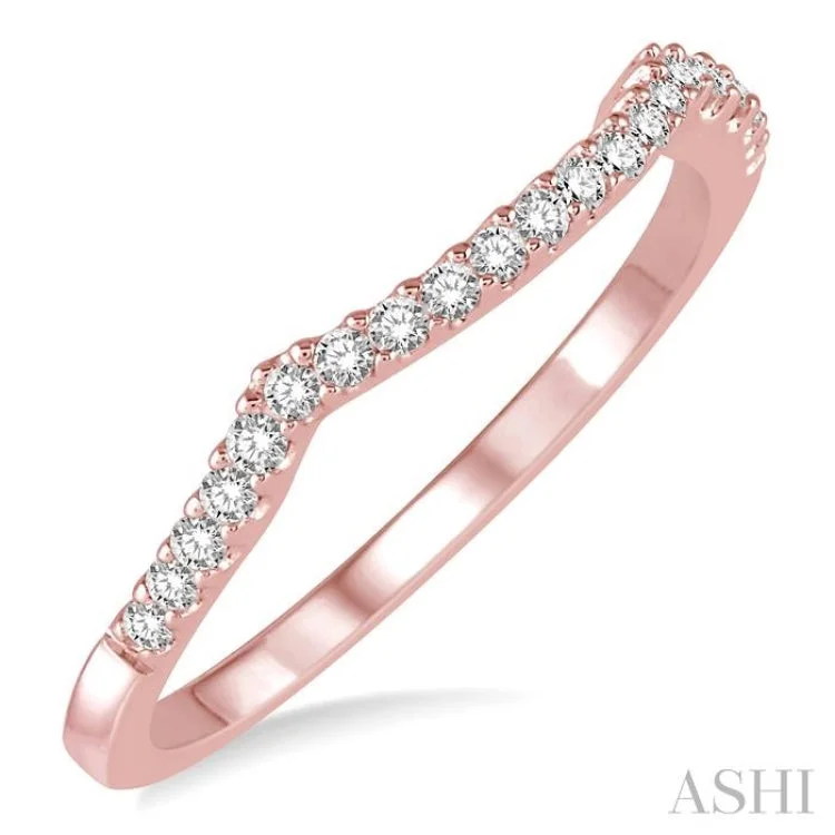 1/6 Ctw Round Cut Diamond Matching Wedding Band in 14K Rose Gold