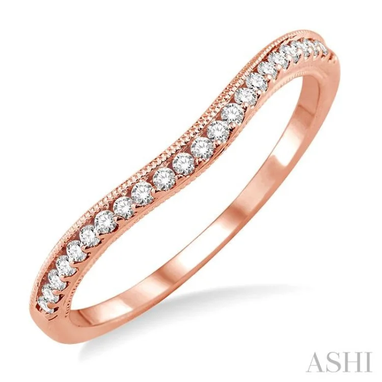 1/6 Ctw Round Cut Diamond Wedding Band in 14K Rose Gold