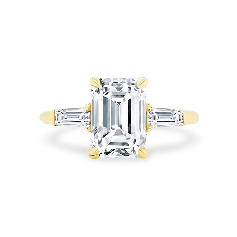 Emerald Cut with Tapered Baguette Cut Side Stones