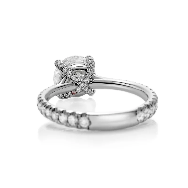 Frida Round Brilliant cut Diamond Engagement Ring in Platinum