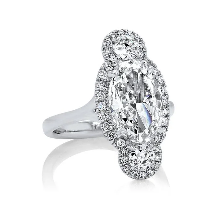 Helen Oval Diamond Engagement Ring in Platinum