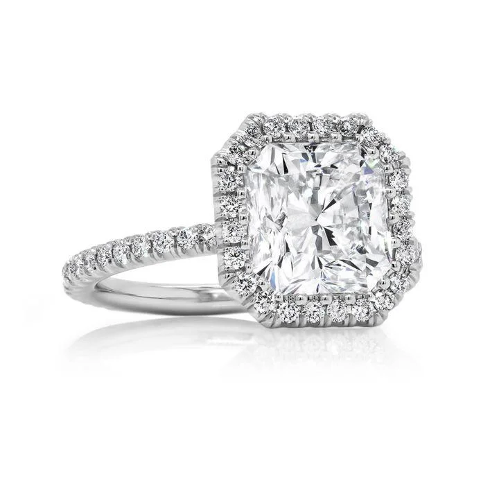 Jessie Radiant cut Diamond Engagement Ring in Platinum