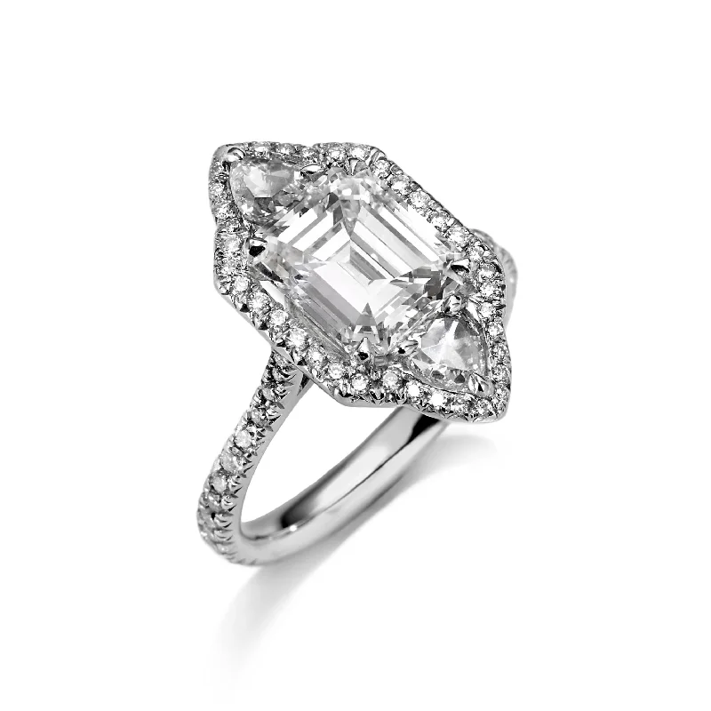 Jordan Emerald cut Diamond Engagement Ring in Platinum