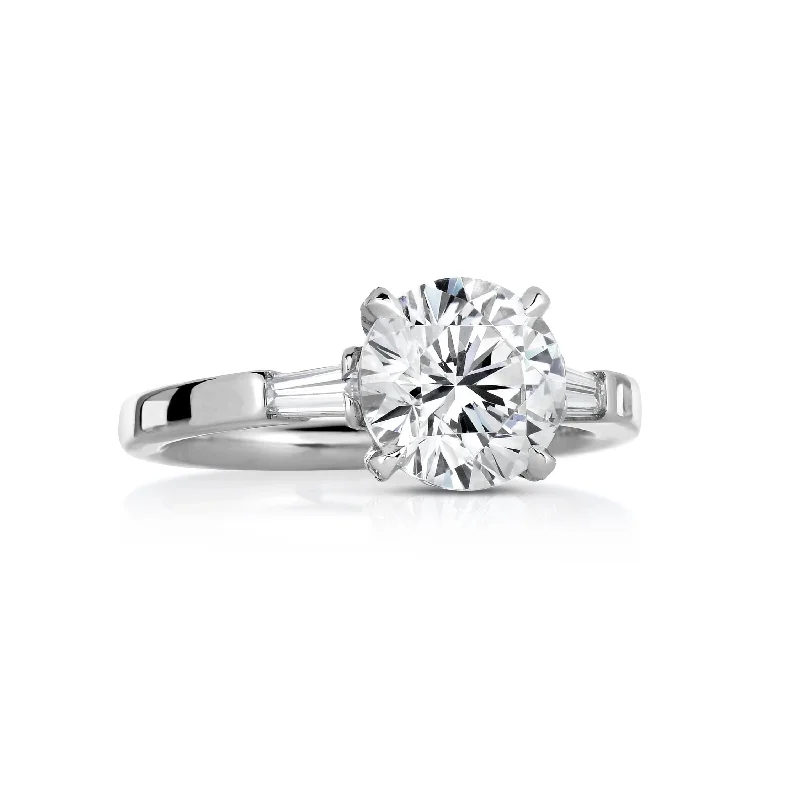 Kendall Round Brilliant cut Diamond Engagement Ring in Platinum