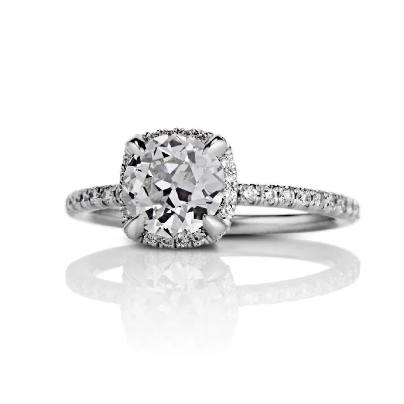 Lydia Old European cut Diamond Engagement Ring in Platinum