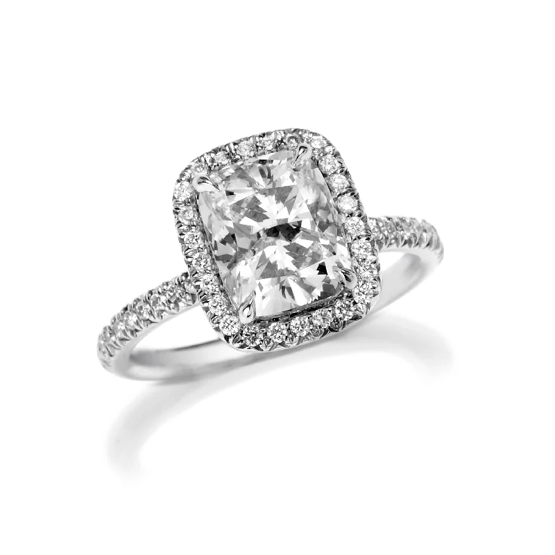 Marni Modern Cushion cut Diamond Engagement Ring in Platinum