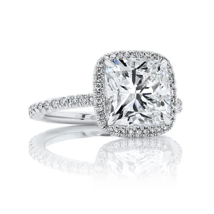 Marni Modern Cushion cut Diamond Engagement Ring in Platinum