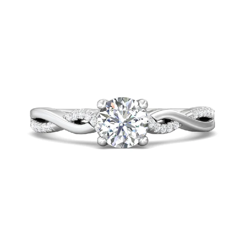 Martin Flyer 14k Round-Cut Diamond Engagement Ring with Twist Shank