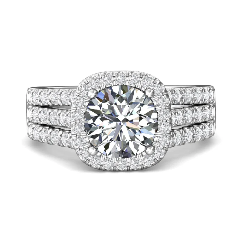 Martin Flyer 14k Round-Cut Diamond Halo Engagement Ring