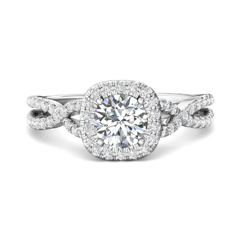 Martin Flyer 14k Round-Cut Diamond Halo Engagement Ring