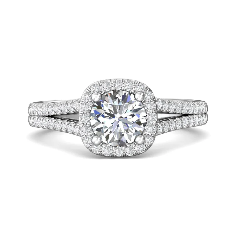 Martin Flyer 14k Round-Cut Diamond Halo Engagement Ring