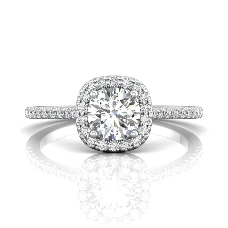 Martin Flyer 14k Round Diamond Halo Engagement Ring