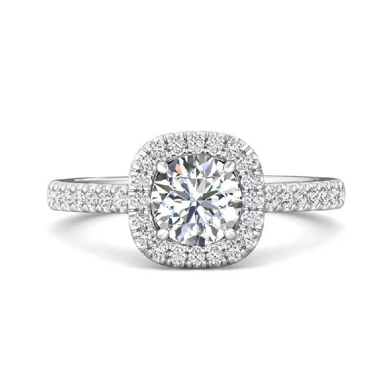 Martin Flyer 14k Round Diamond Halo Engagement Ring