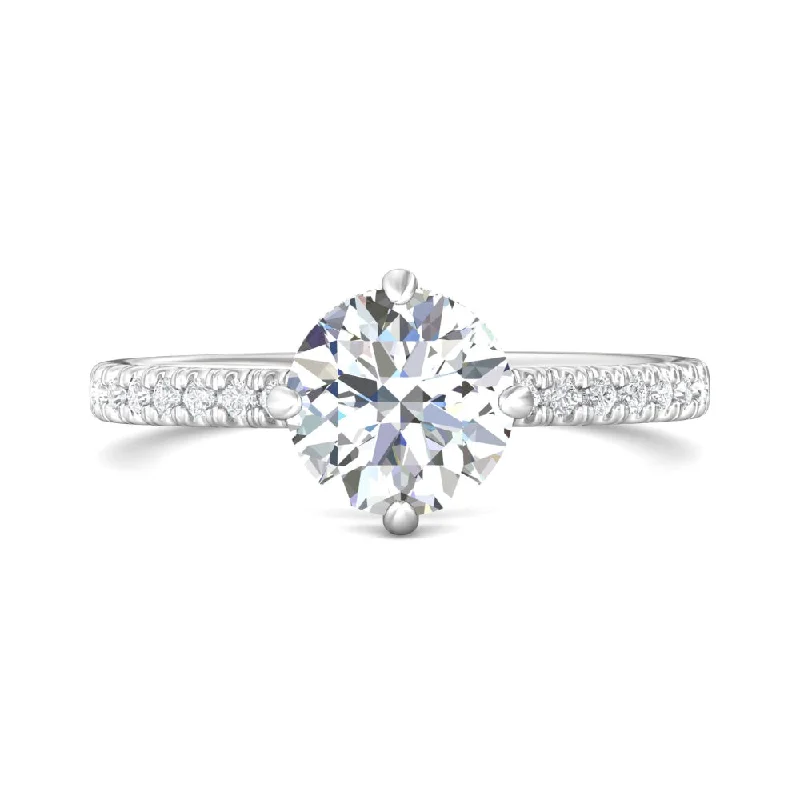 Martin Flyer 14k Round Diamond Micropavé Engagement Ring