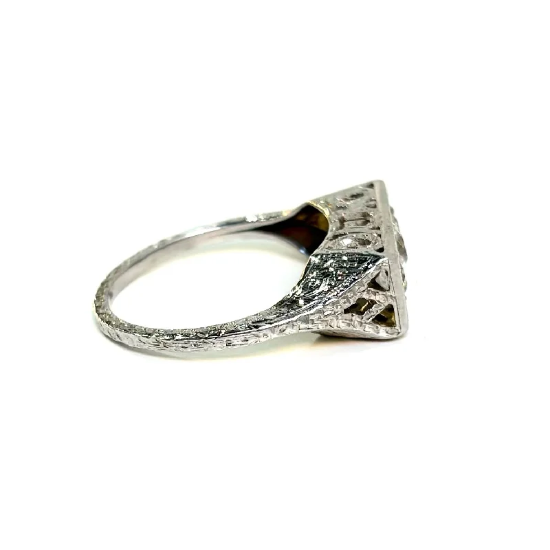 1920 Three Stone Diamond Ring