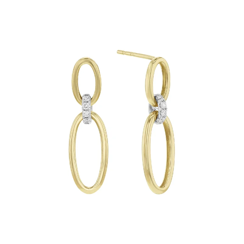 Oriana Oval Link Diamond Drop Earrings