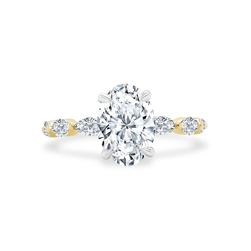 Oval Cut Solitaire on Marquise Cut Band