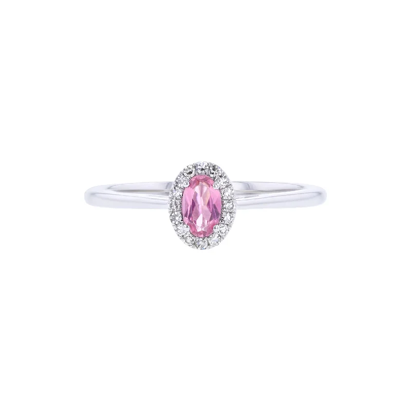 Popsicle Pink Tourmaline & Diamond Ring