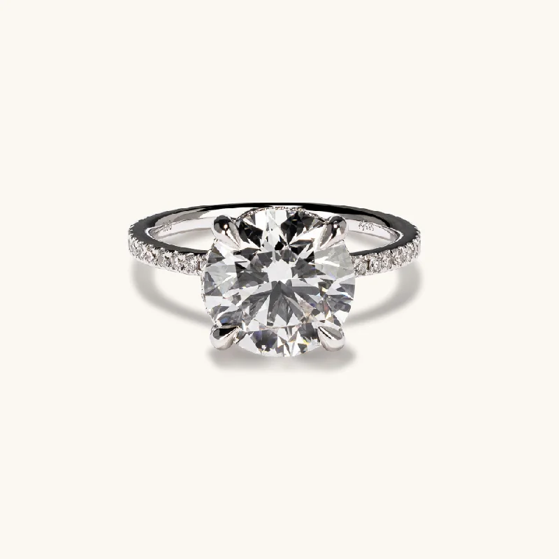 Round Lab Diamond Engagement Ring with Signature Setting