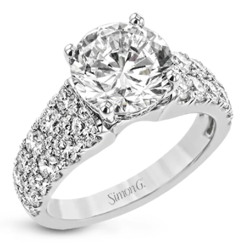 Simon G. 18k Round-Cut Engagement Ring with Diamonds