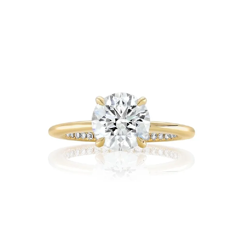 Soraya Round Brilliant cut Diamond Engagement Ring in 18K Yellow Gold