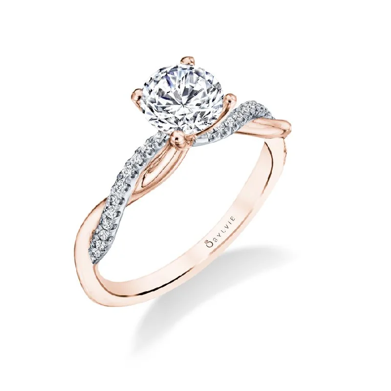 Sylvie Collection 14K Tt Round Engagement Ring Setting