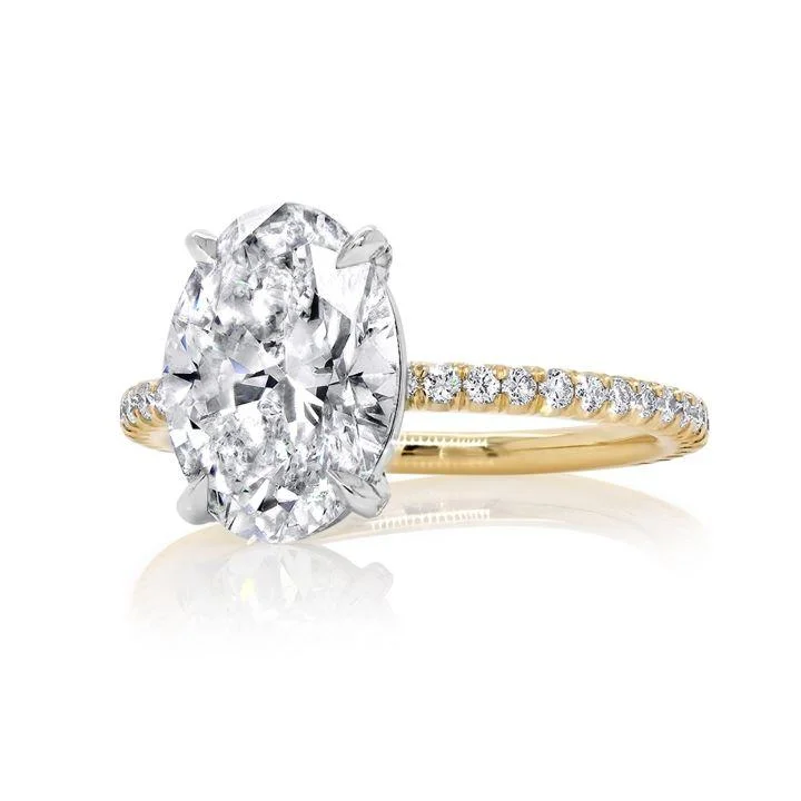 Taylor Oval Diamond Engagement Ring in 18K Yellow Gold