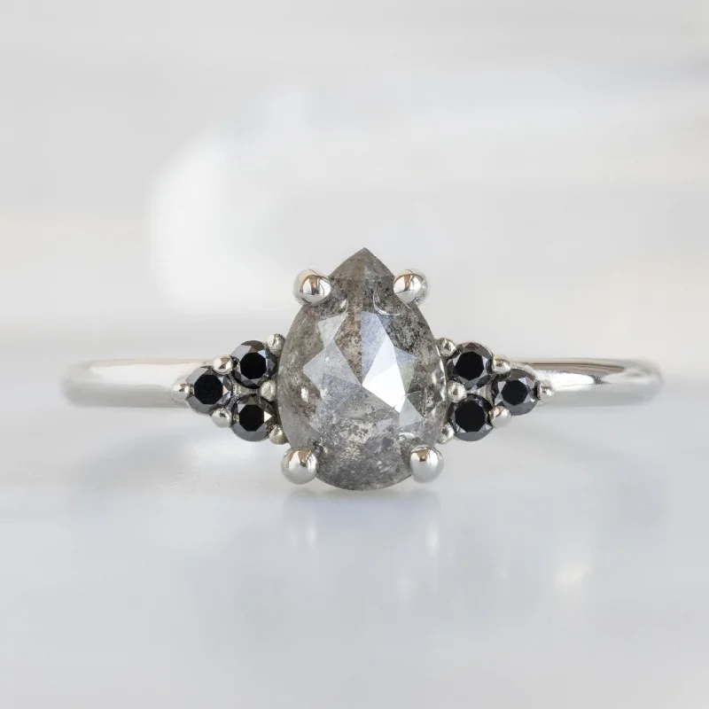 The Ivy Ring | 0.82ct Rose Cut Black Diamond in 14K White Gold