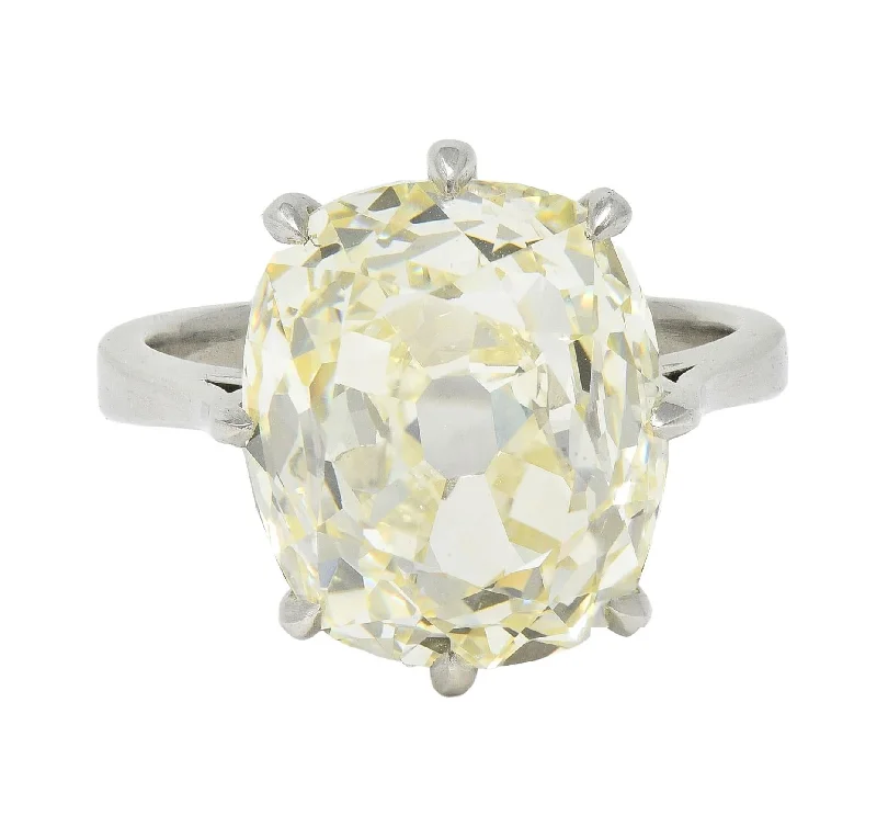 Wilson's Bespoke 10.18 CT Old Mine Cut Butter Diamond™ Platinum Solitaire Engagement Ring GIA