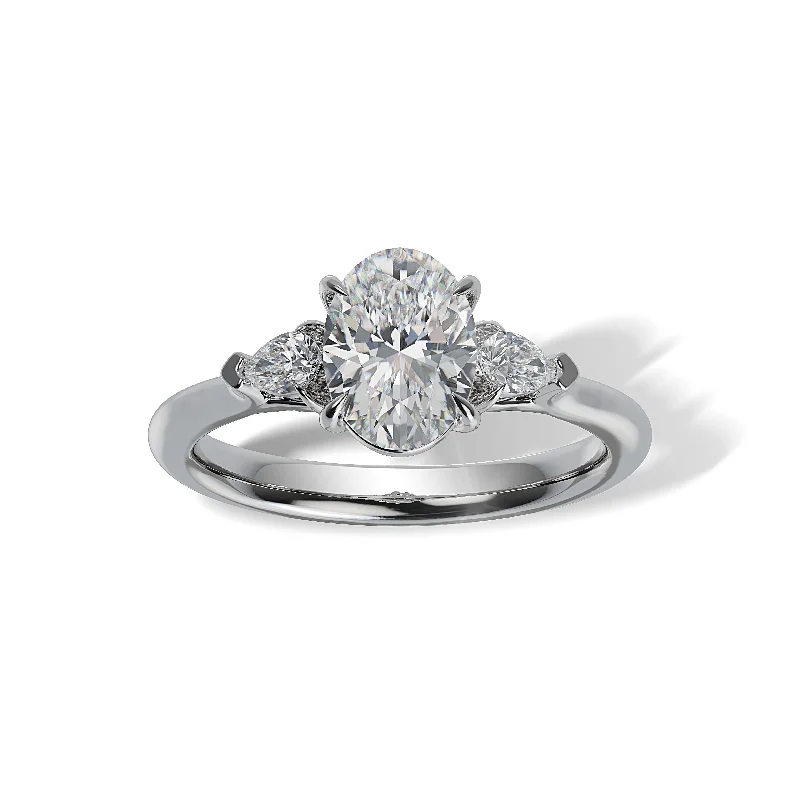 Lab Grown Diamond Three Stone Engagement Ring