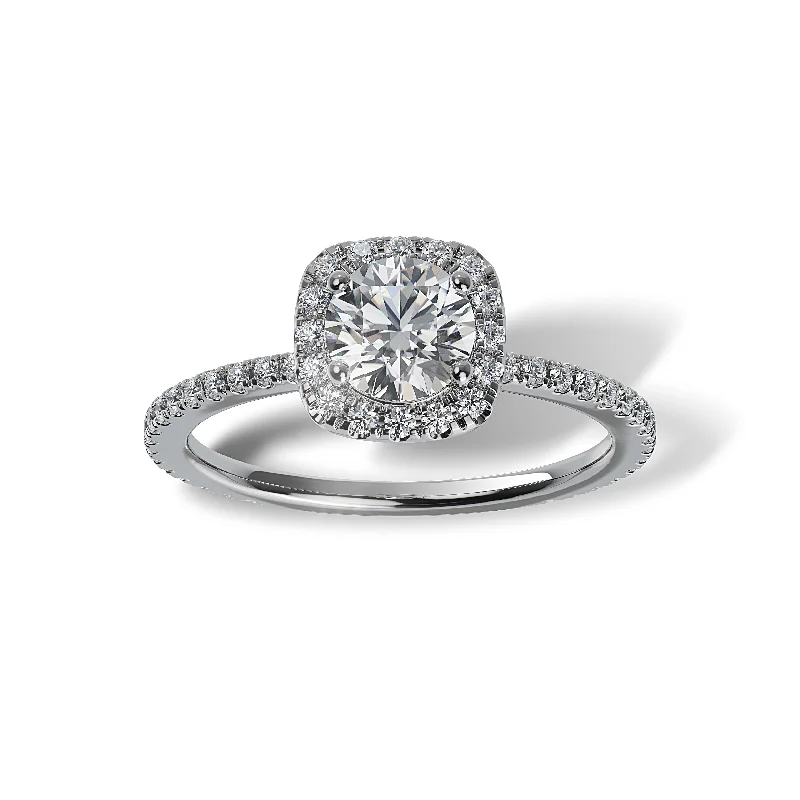 Lab Grown Diamond Halo Engagement Ring