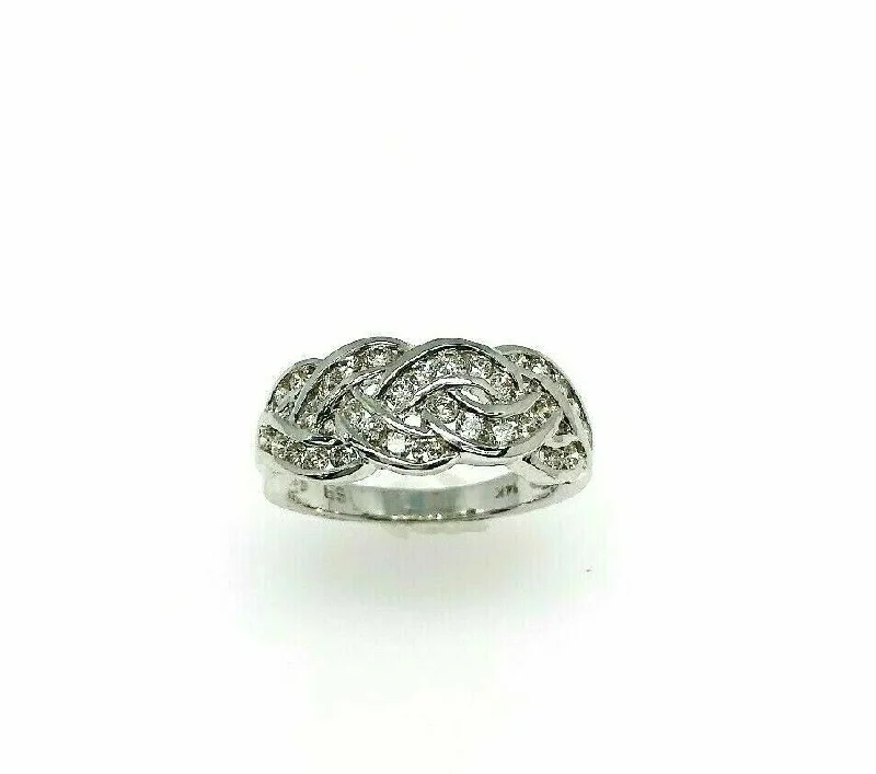 0.72 Carats t.w. Diamond Anniversary Ring 14K White Gold Channel Set Diamonds