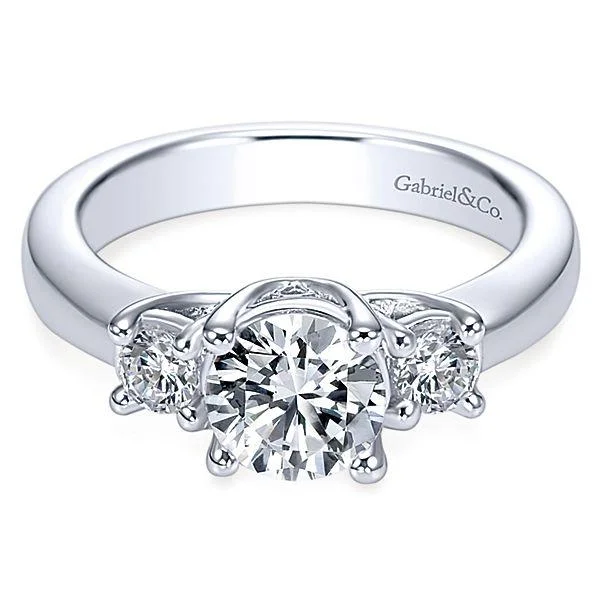 3-Stone Trellis Round Diamond Ring .30Cttw 14K White Gold