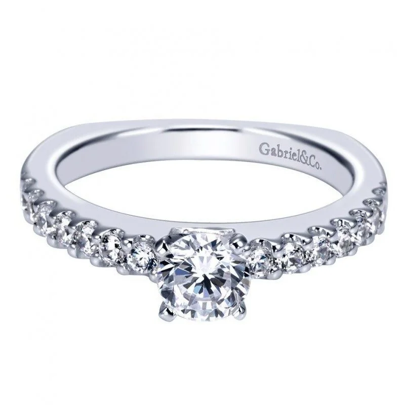 Common Prong Round Diamond Ring .33Cttw 14K White Gold