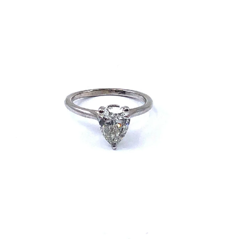 1.64 CARAT PEAR SHAPE GIA I-I1 DIAMOND SET IN 14K WHITE GOLD ENGAGEMENT RING