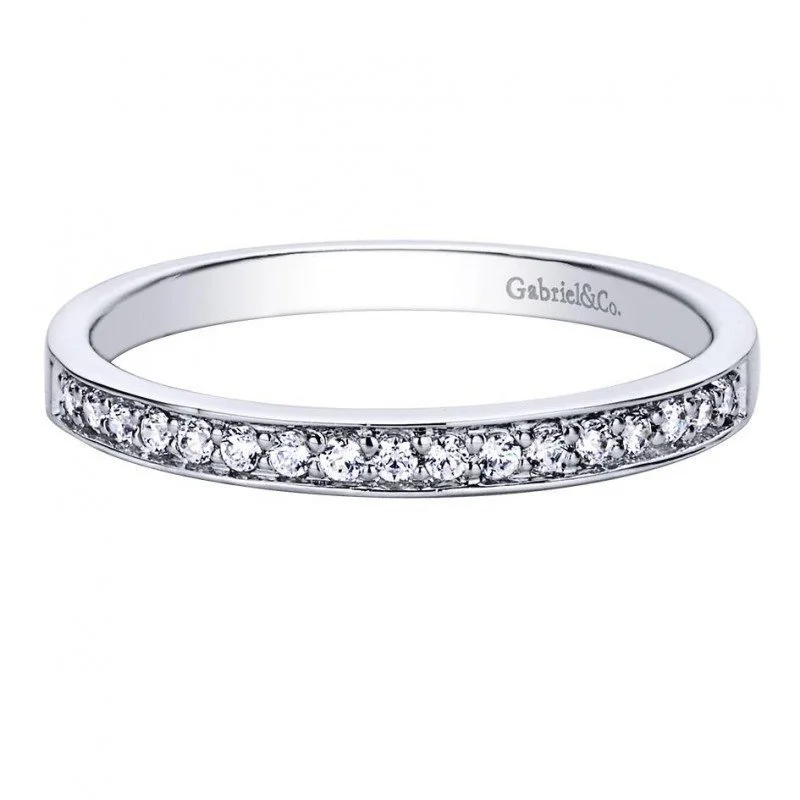 Bead Set Round Diamond Band .13Cttw 14K White Gold 149B