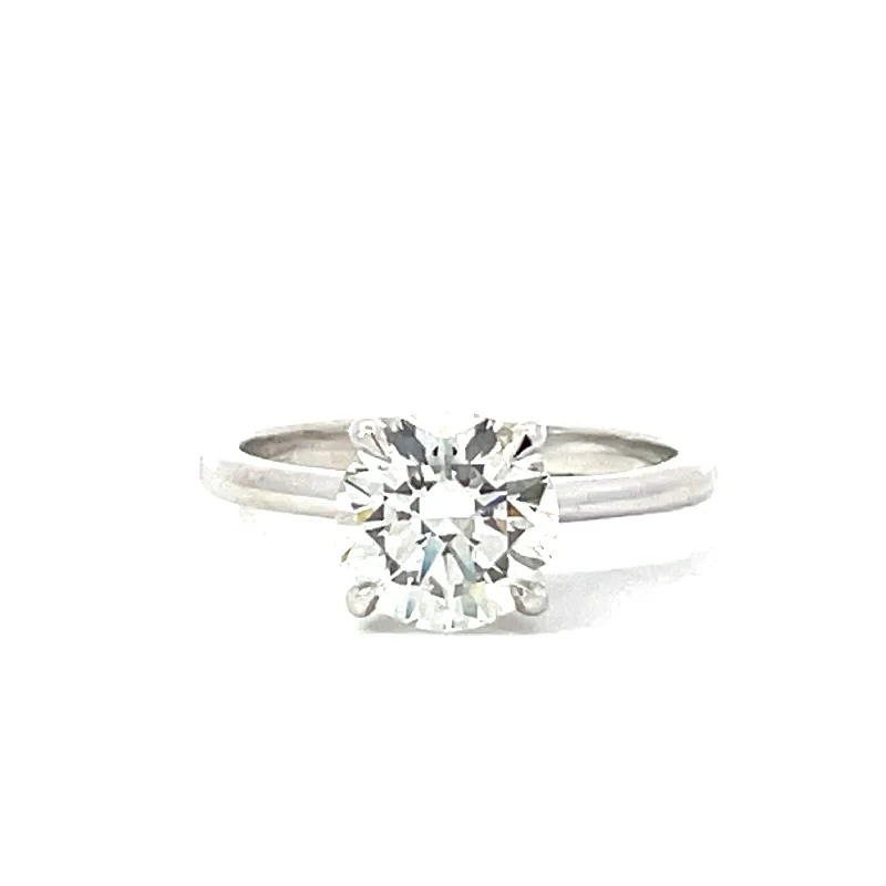 14 KT White Gold Rhodium Plated Solitaire Engagement Ring