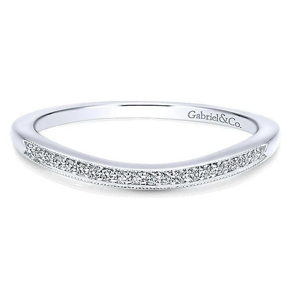 Bead Set Contoured Diamond Band .05 Cttw 14k White Gold 191B