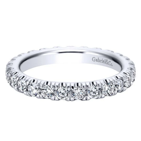 French Pave Set Eternity Diamond Band 1 Cttw 14K White Gold